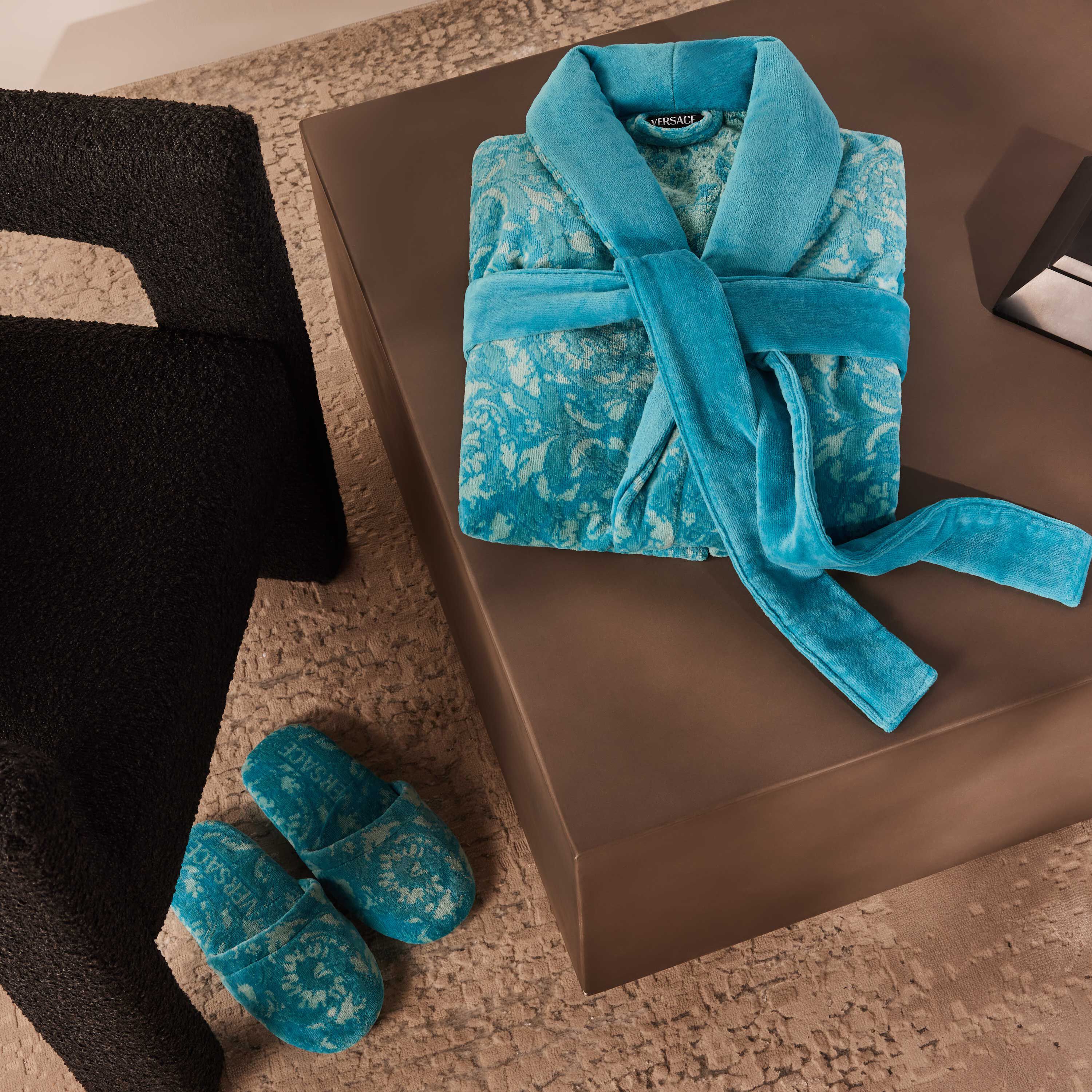 Versace Barocco Bath Robe Medium Blue | Tanagra UAE