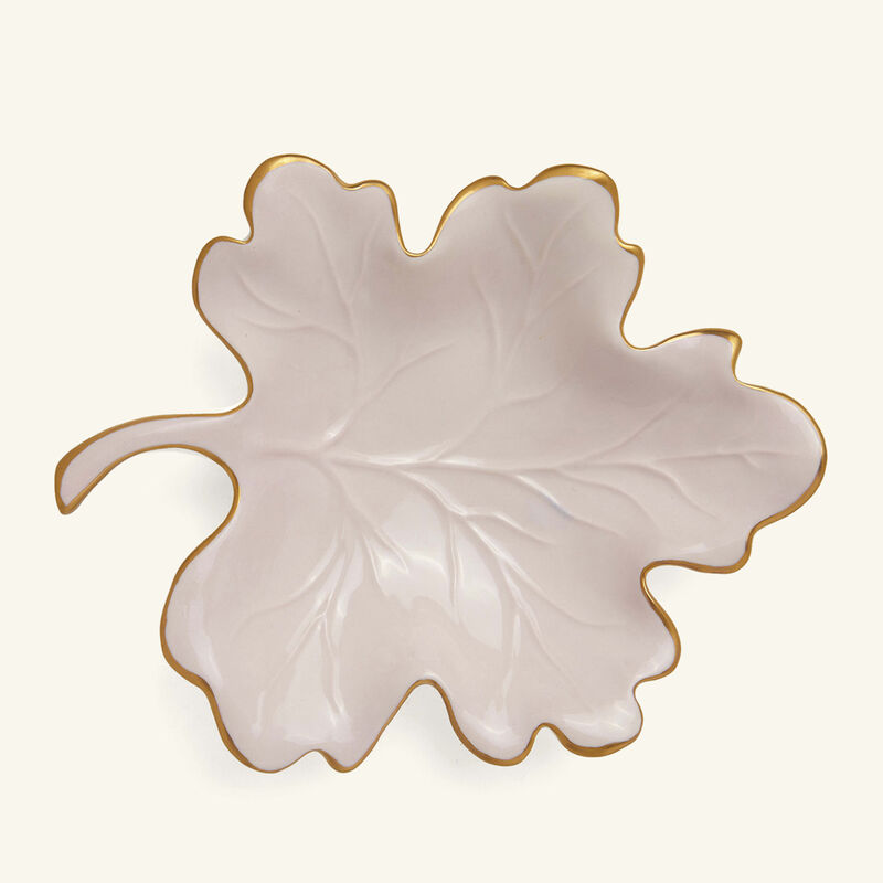 villari autumn fig leaf trinket tray large pink