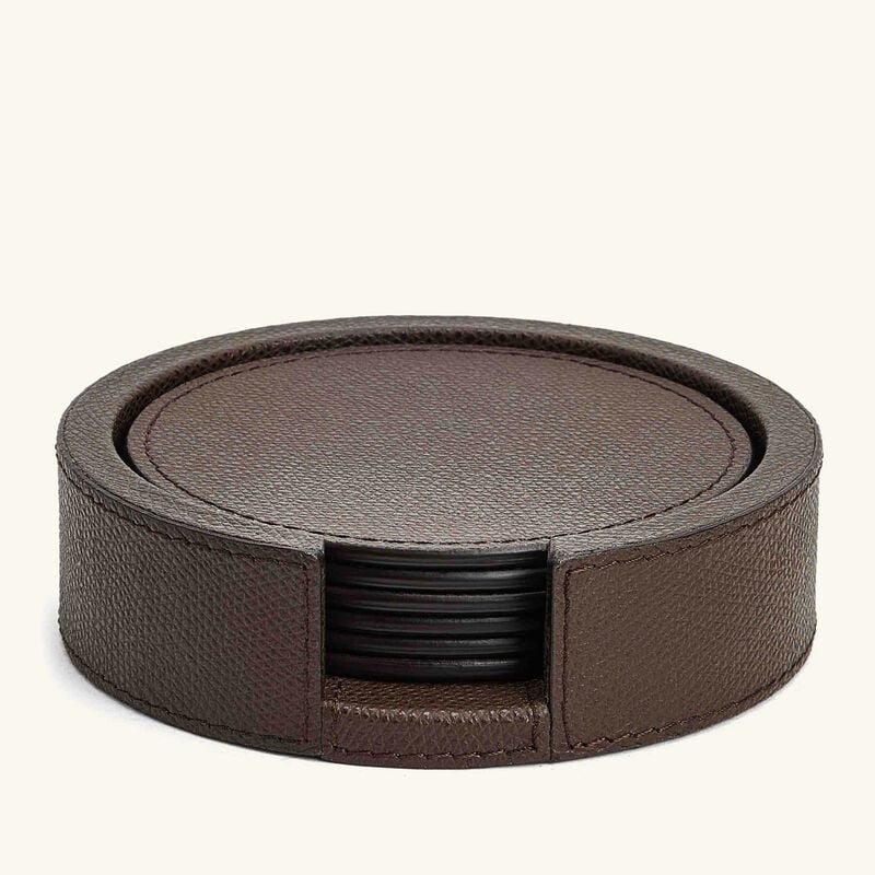 Tao Coasters Holder Round Brown with 6 Coasters giobagnara tao coasters holder round brown with 6 coasters