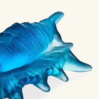 daum mer de corail shell figurine mini blue