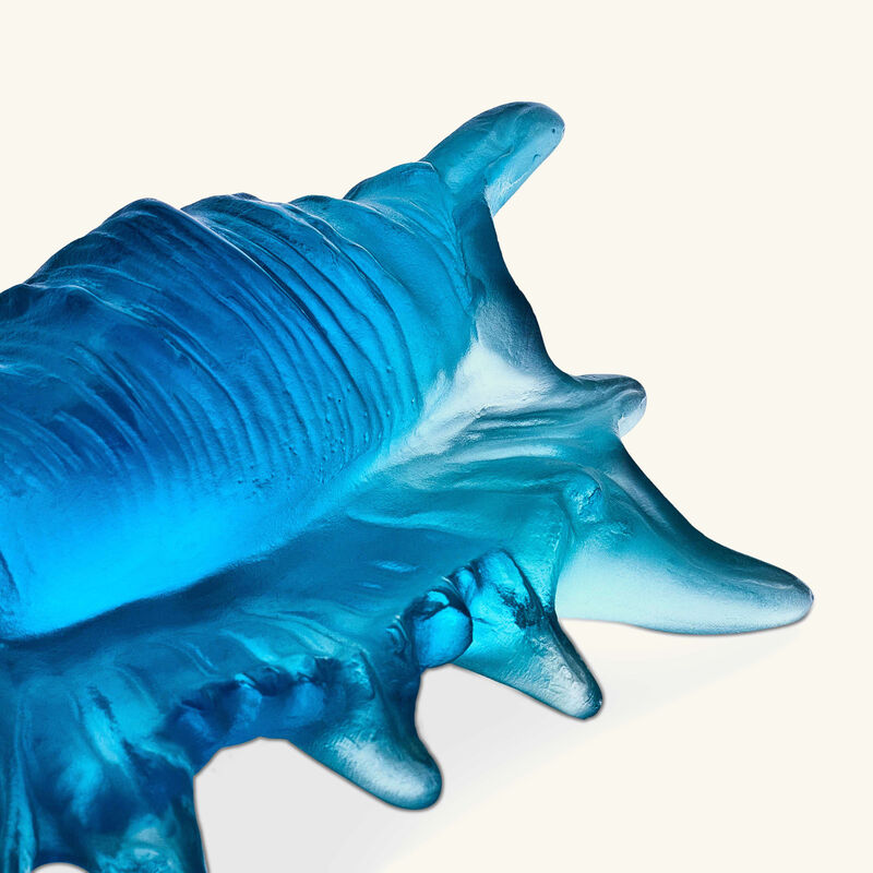 daum mer de corail shell figurine mini blue