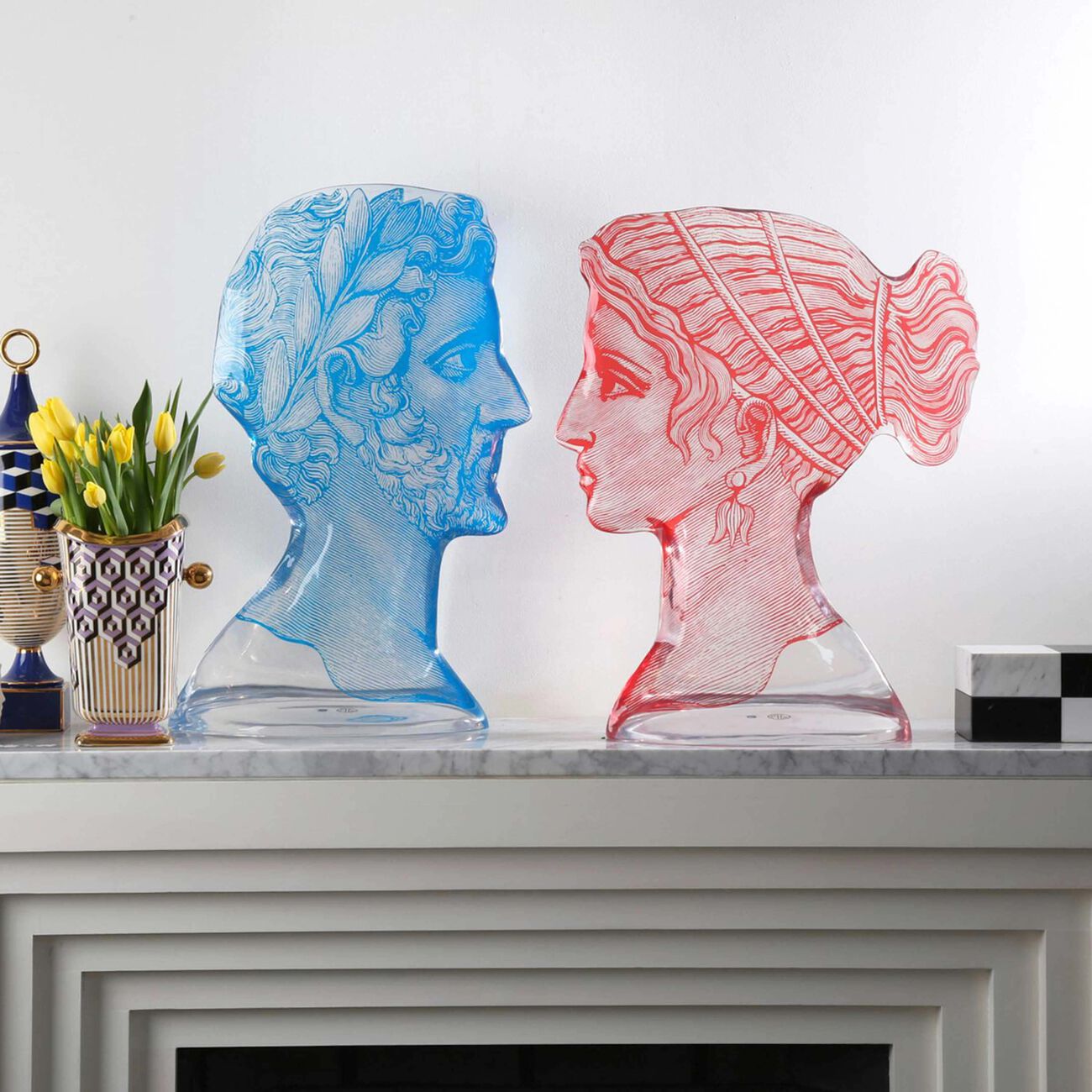 Grand Tour God Bust Sculpture Extra Large Blue jonathan adler grand tour god bust sculpture extra large blue