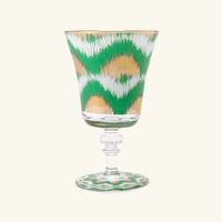 les ottomans ikat drinking glass green