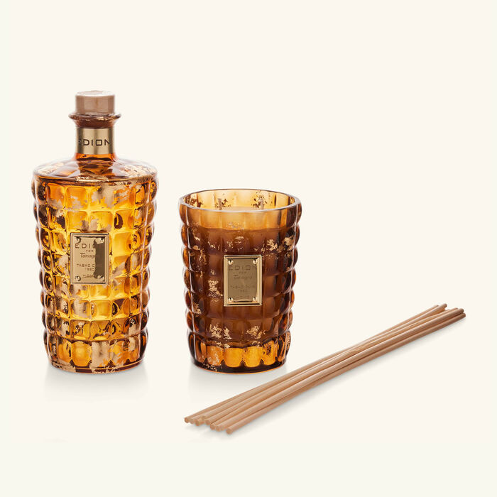 Tobacco Amber Candle & Diffuser Set edion tobacco amber candle diffuser set