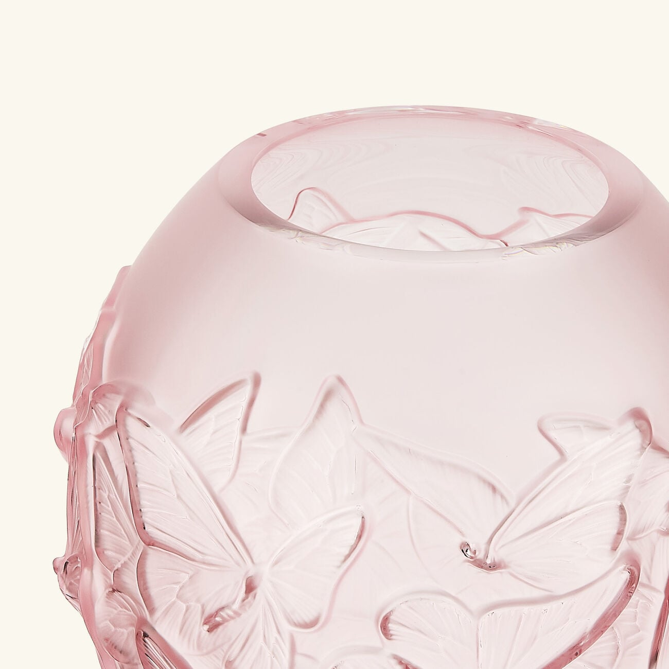 Papillons Vase Medium Pink lalique papillons vase medium pink