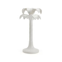 Palm Trees Candle Holder - White - Large, small