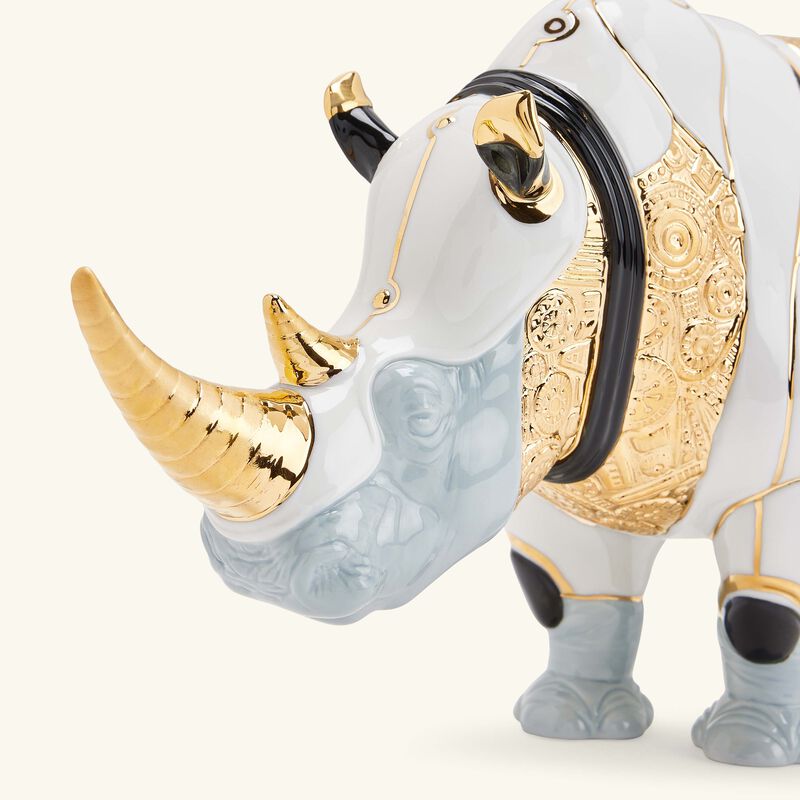 Rhino Cyborg Sculpture Medium White lladro rhino cyborg sculpture medium white