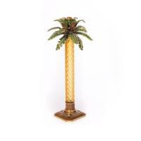 Kiana Palm Leaf Jeweled Glass Candlestick, small