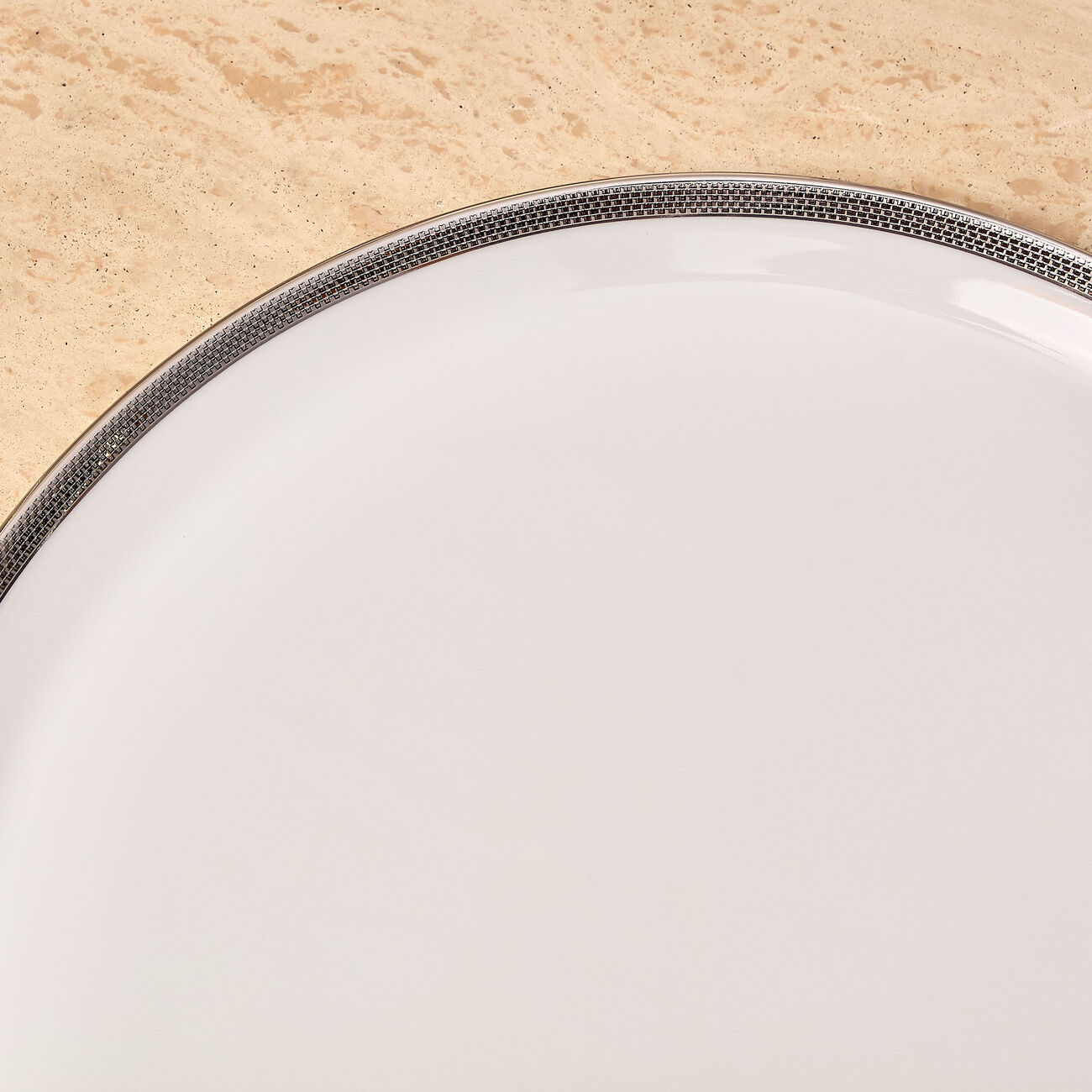 bernardaud maille platine serving platter round white 32cm