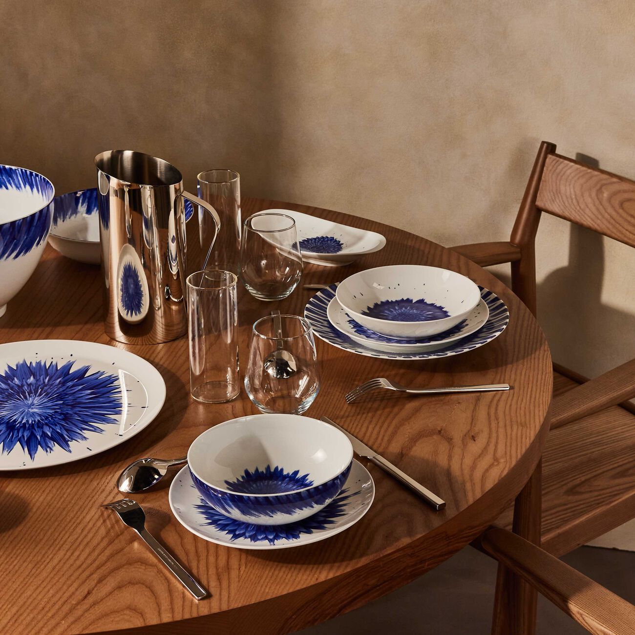 bernardaud in bloom serving bowl blue