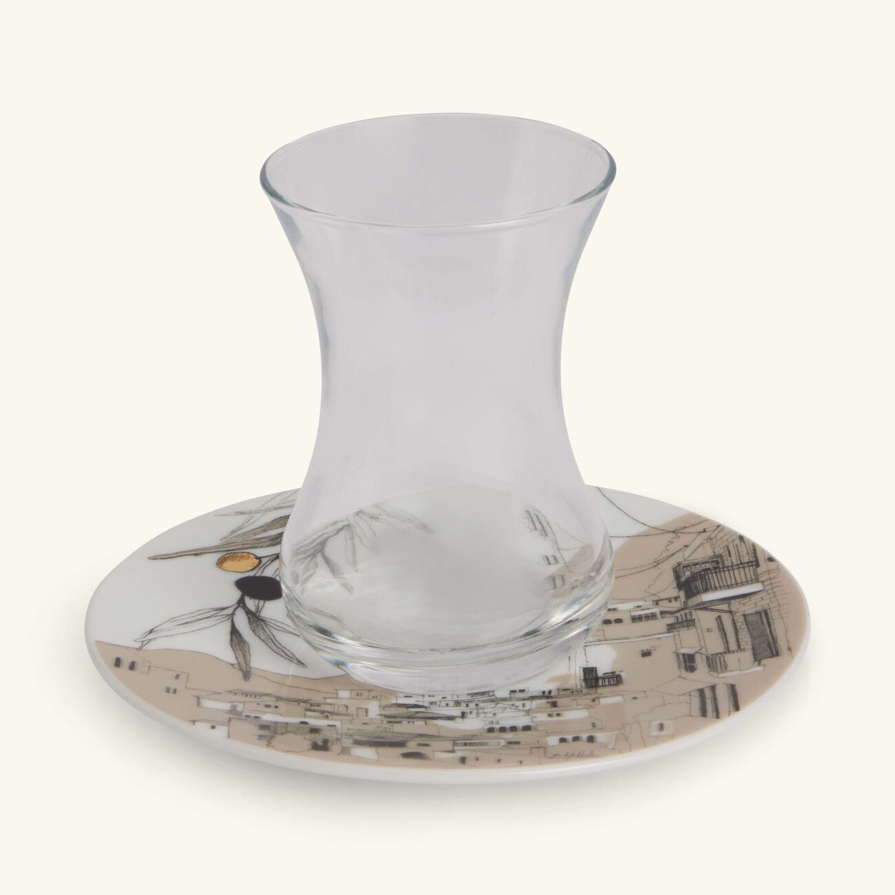 Naseem Tea Cup & Saucer Clear Set Of 2 silsal naseem tea cup saucer clear set of 2