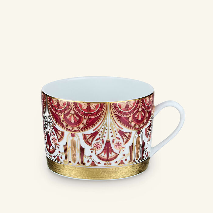 haviland reves du nil pourpre tea cup   saucer red