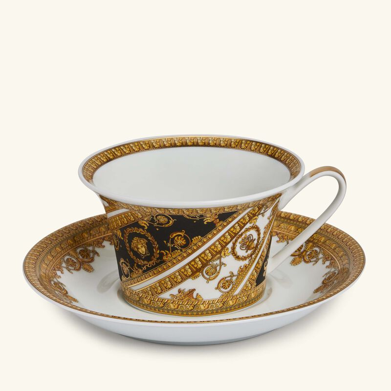 فيرساتشي فنجان الشاي آي لاف باروك مع صحنه أسود