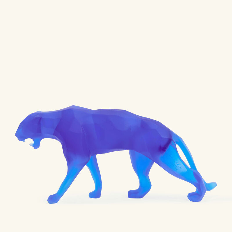 Wild Panther Sculpture Small Blue Limited Edition daum wild panther sculpture small blue limited edition