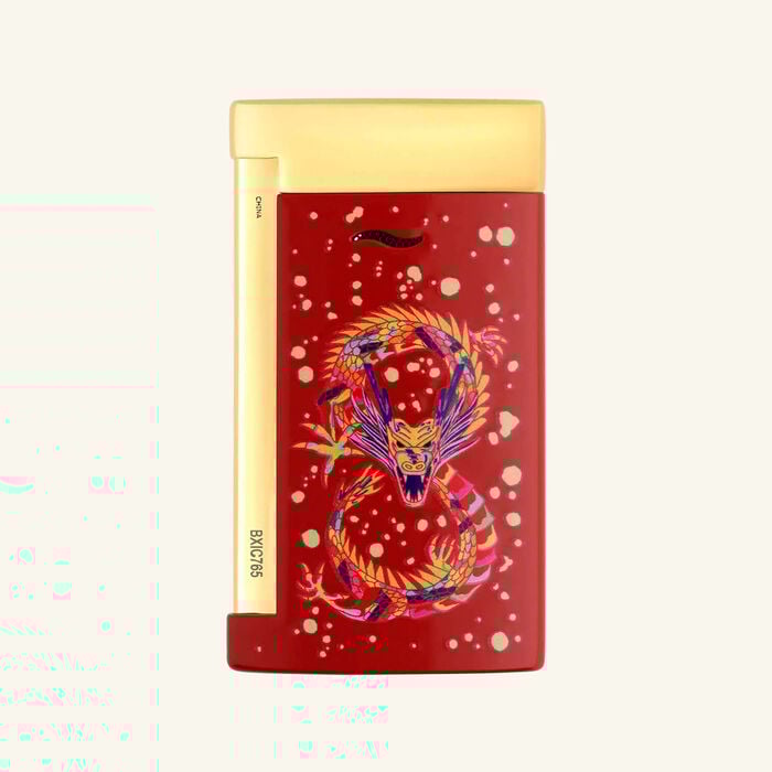 st dupont slim 7 year of the dragon lighter red