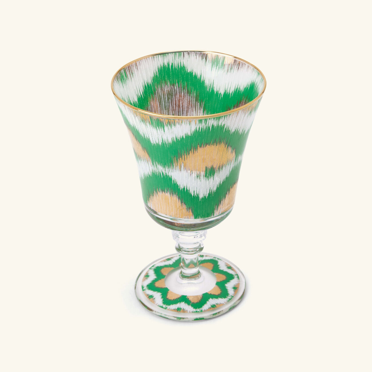 les ottomans ikat drinking glass green
