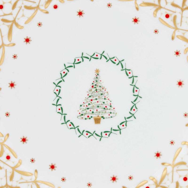 Noel Salad Plate Round White 21cm bernardaud noel salad plate round white 21cm