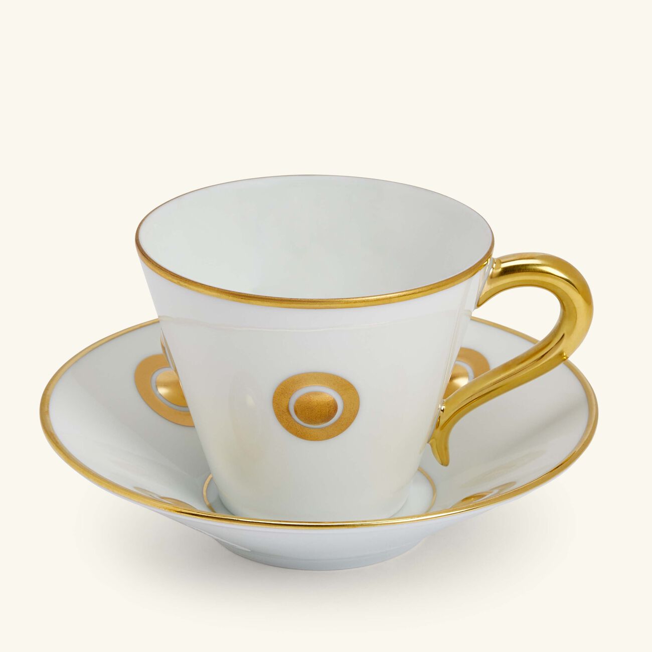 bernardaud ithaque or tea cup   saucer gold set of 6