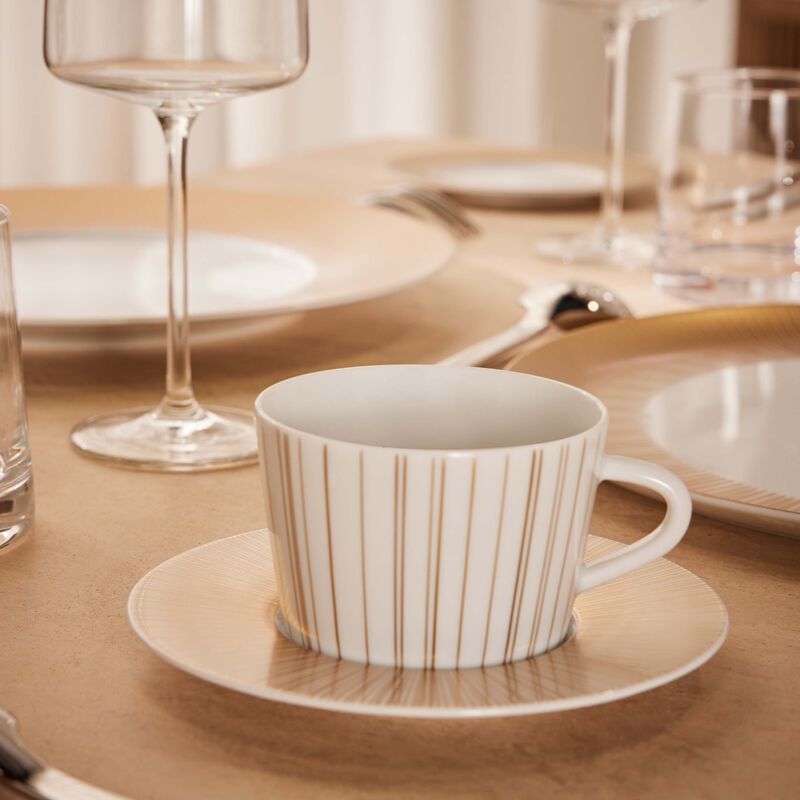 bernardaud sol tea cup   saucer gold