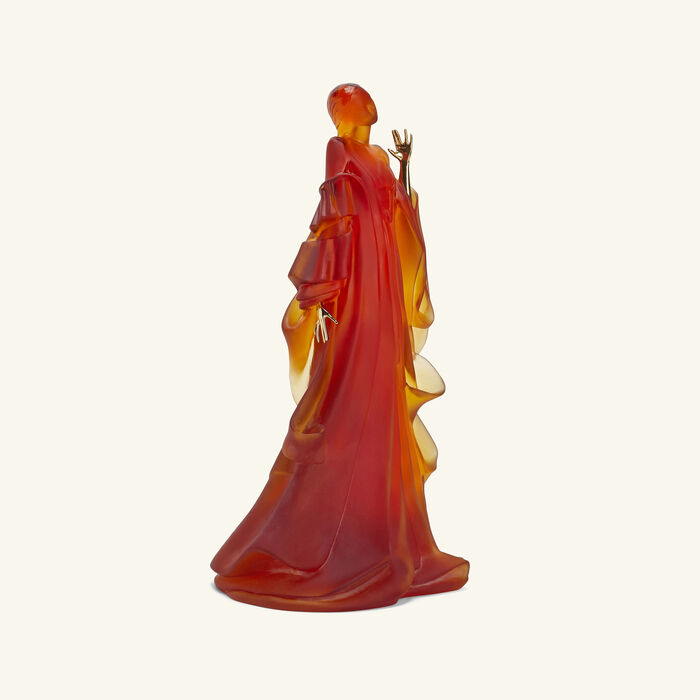 daum kabuki sculpture large orange limited edition