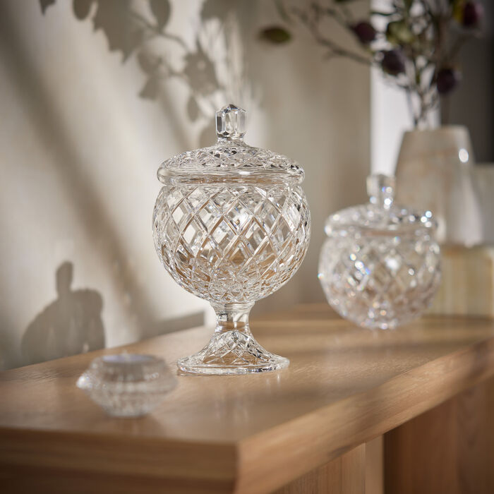 mario cioni   c baba footed candy box with lid clear