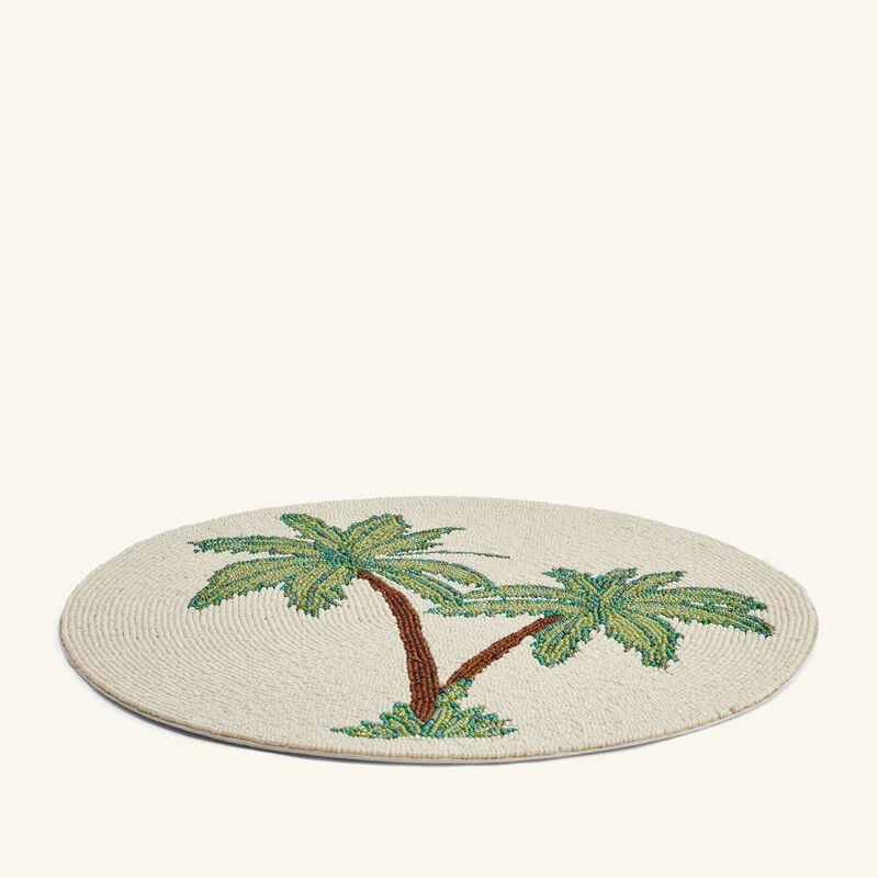 Jungle Beaded Placemat White les ottomans jungle beaded placemat white