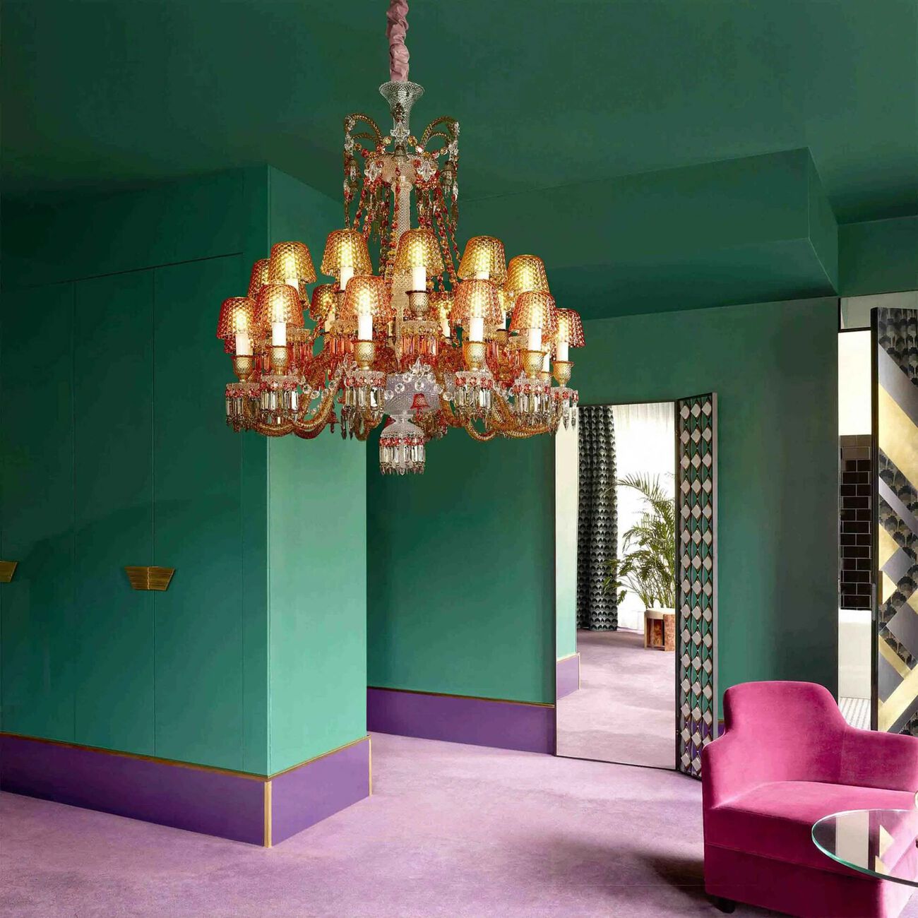 baccarat zenith faunacrystopolis chandelier   limited edition