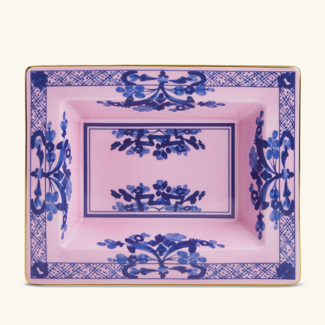 Oriente Italiano Azalea Trinket Tray Rectangular Small Pink ginori 1735 oriente italiano azalea trinket tray rectangular small pink