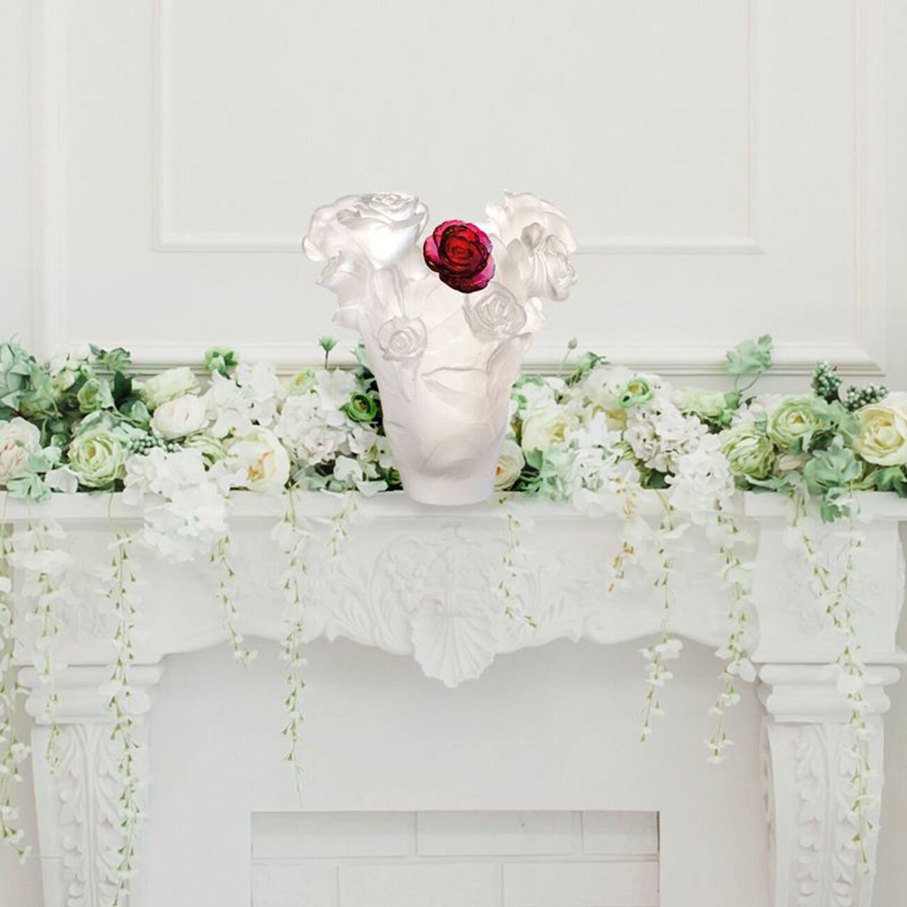 Rose Passion Vase Small Clear daum rose passion vase small clear