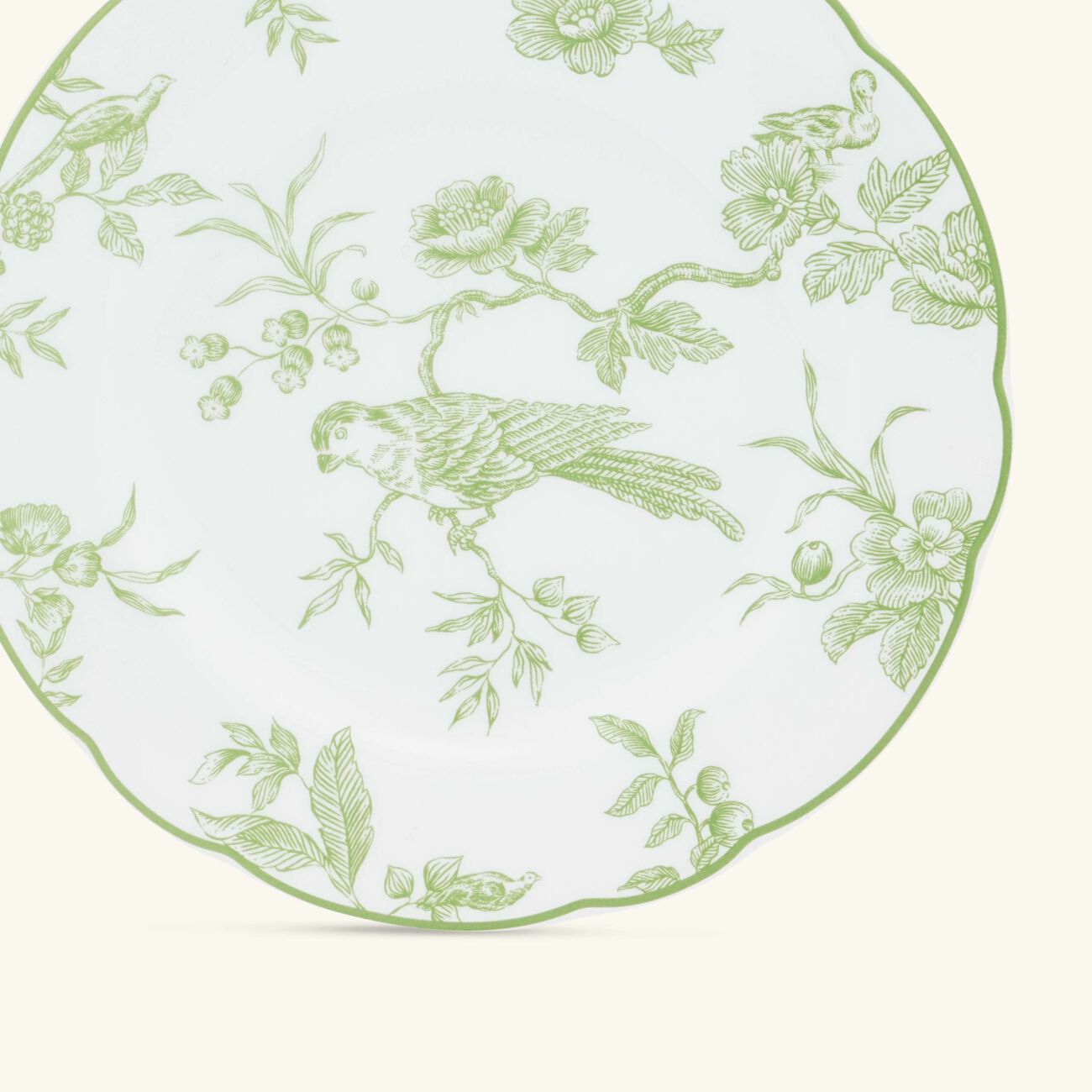 bernardaud albertine bread   butter plate round green 16cm
