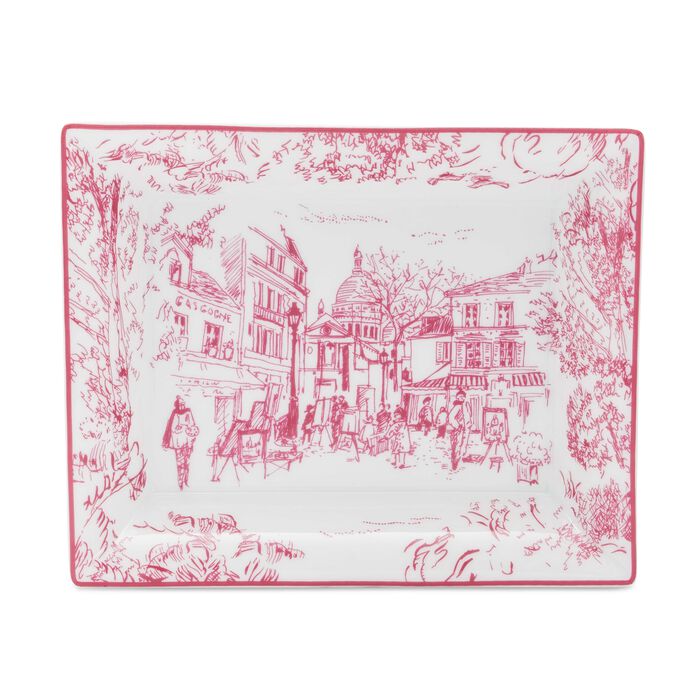 Tout Paris Ashtray Rectangular Pink bernardaud tout paris ashtray rectangular pink