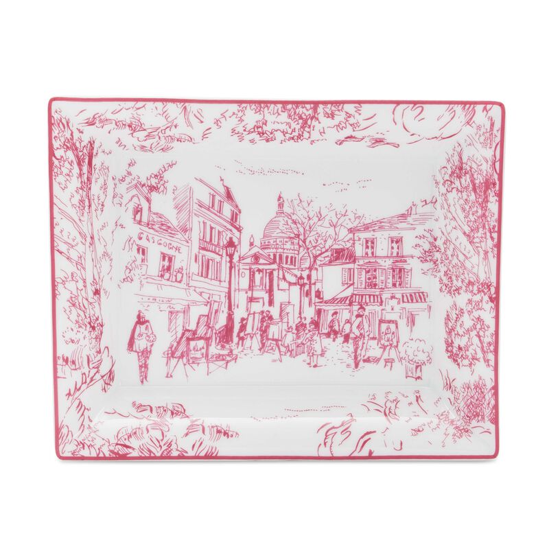 Tout Paris Ashtray Rectangular Pink bernardaud tout paris ashtray rectangular pink