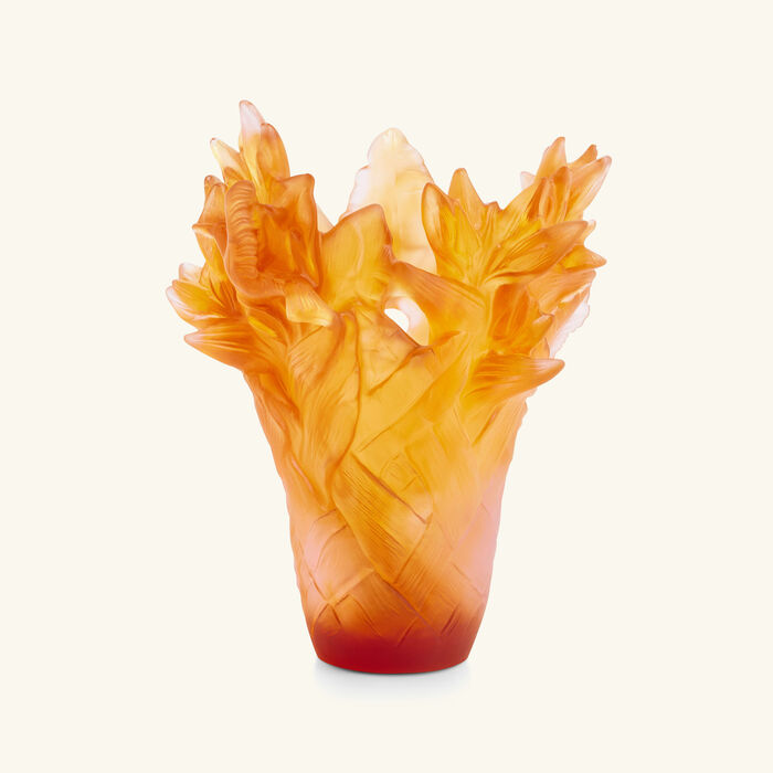 daum tressage paradis vase medium orange