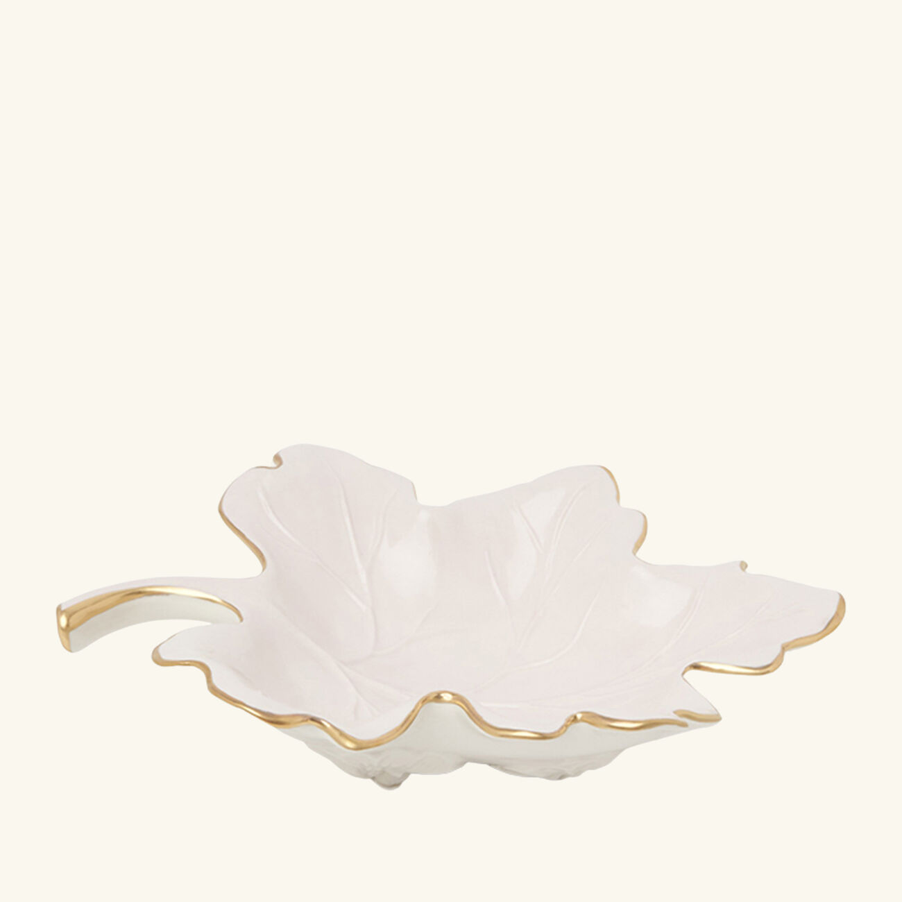 villari autumn fig leaf trinket tray medium white