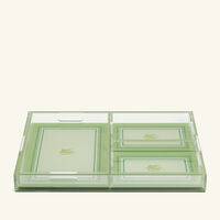etro pegaso tray rectangular green set of 4