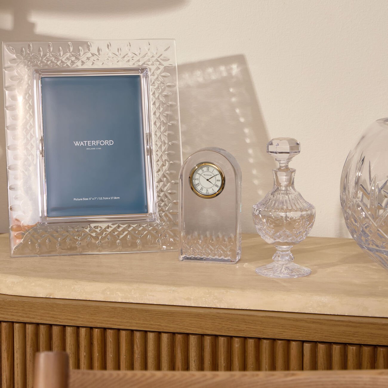 Lismore Essence Clock Clear waterford lismore essence clock clear