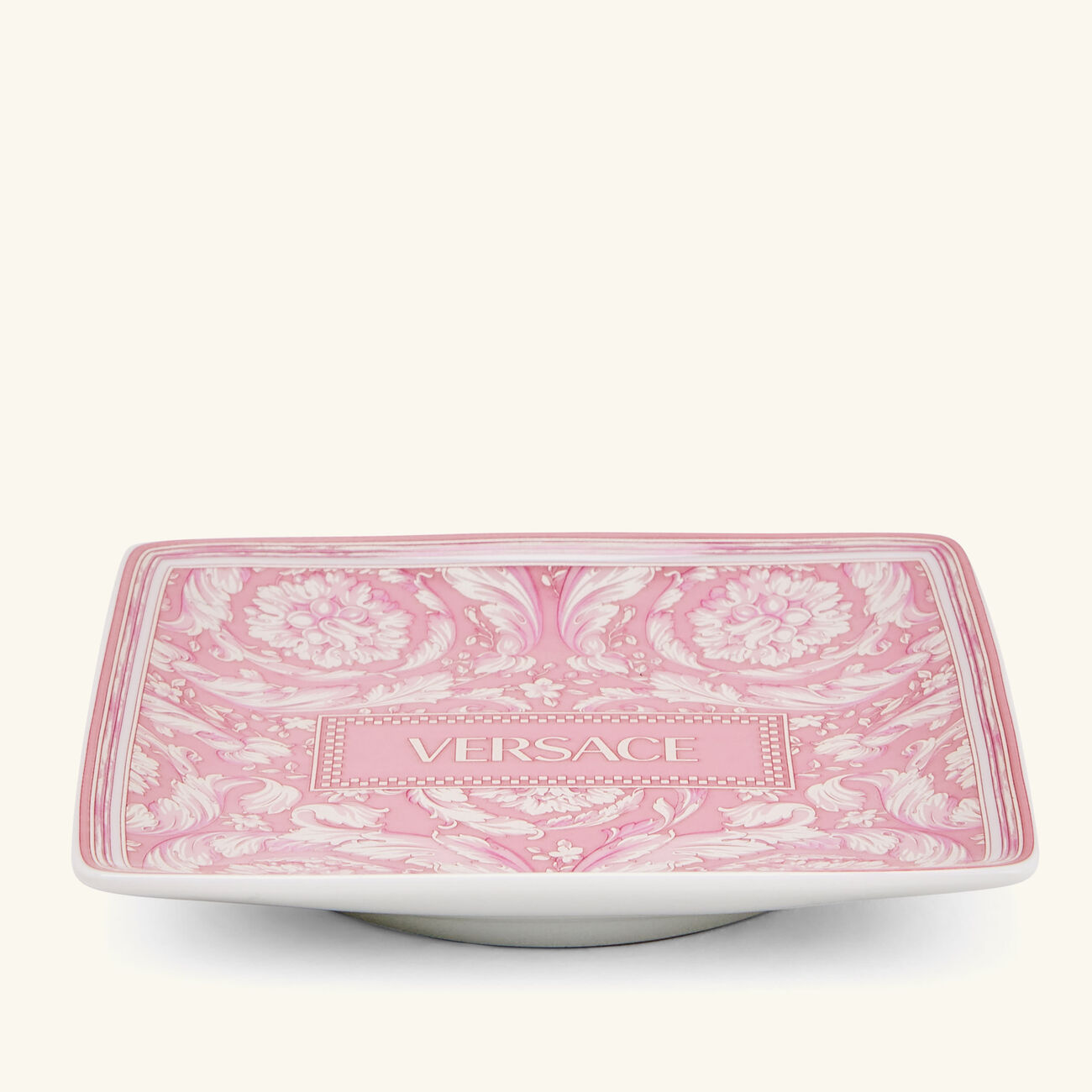 versace barocco trinket tray square small pink
