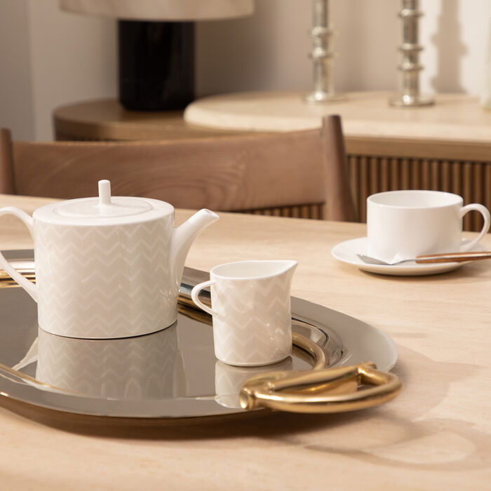 ميسوني هوم إبريق حليب زيج زاج أبيض