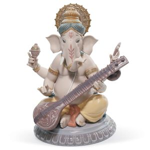 Veena Ganesha Figurine, medium