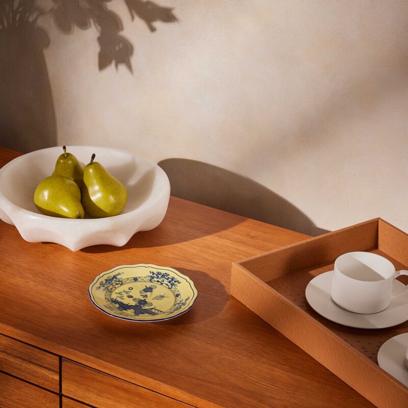 ginori 1735 oriente italiano citrino bread plate round yellow 17cm
