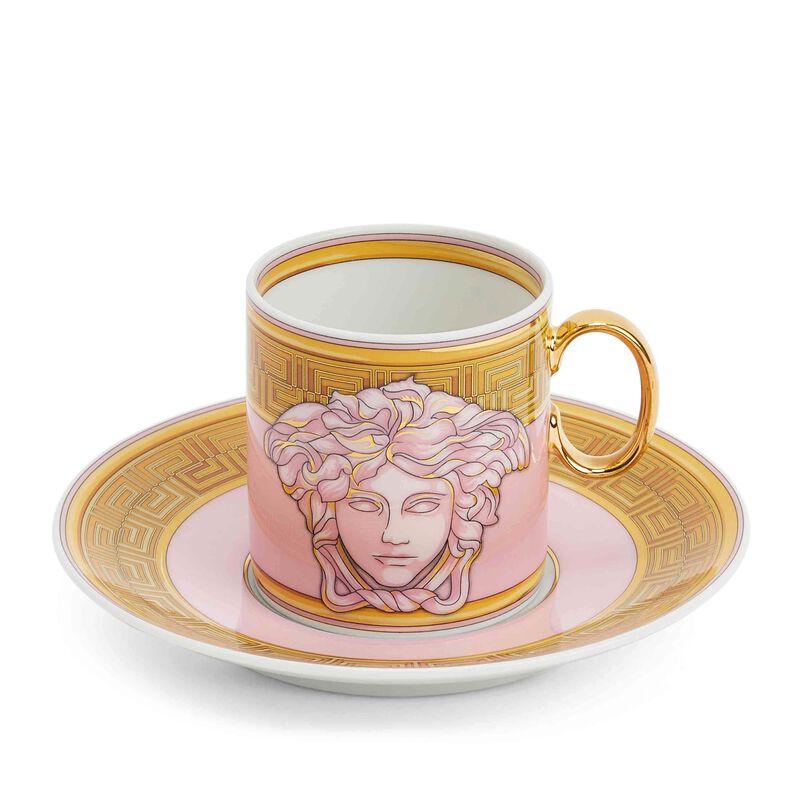 Pink Coin Espresso Cup & Saucer, large
