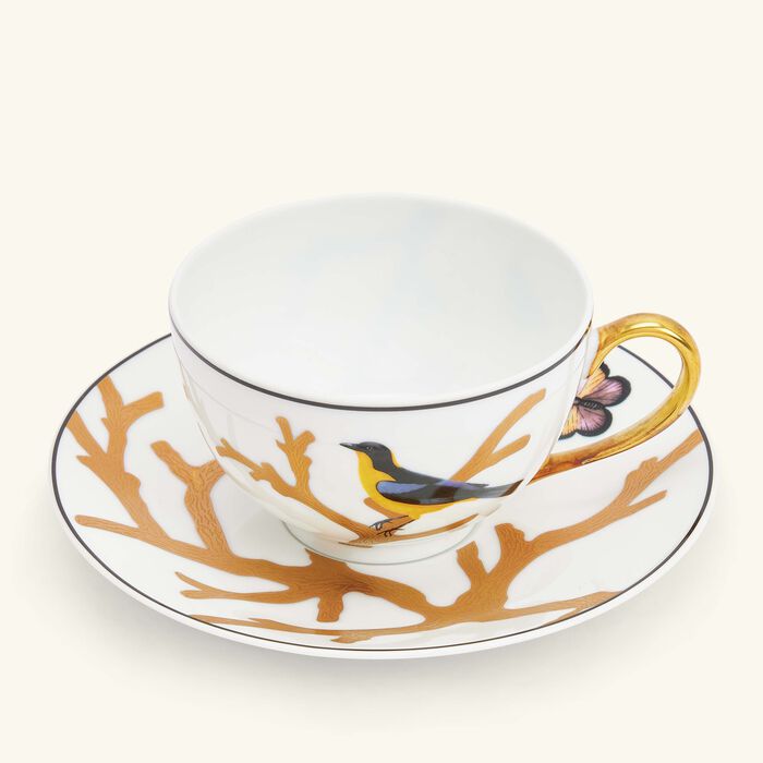 bernardaud aux oiseaux tea set gold