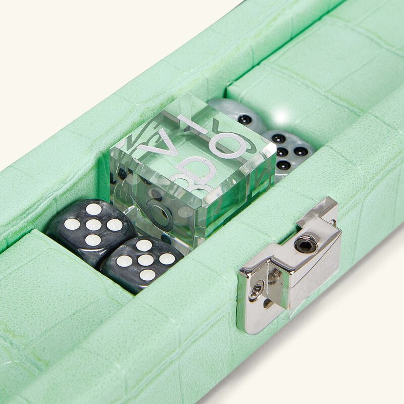Mint Crocodile Backgammon Set Medium vido mint crocodile backgammon set medium