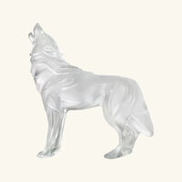 lalique wolf sculpture medium clear