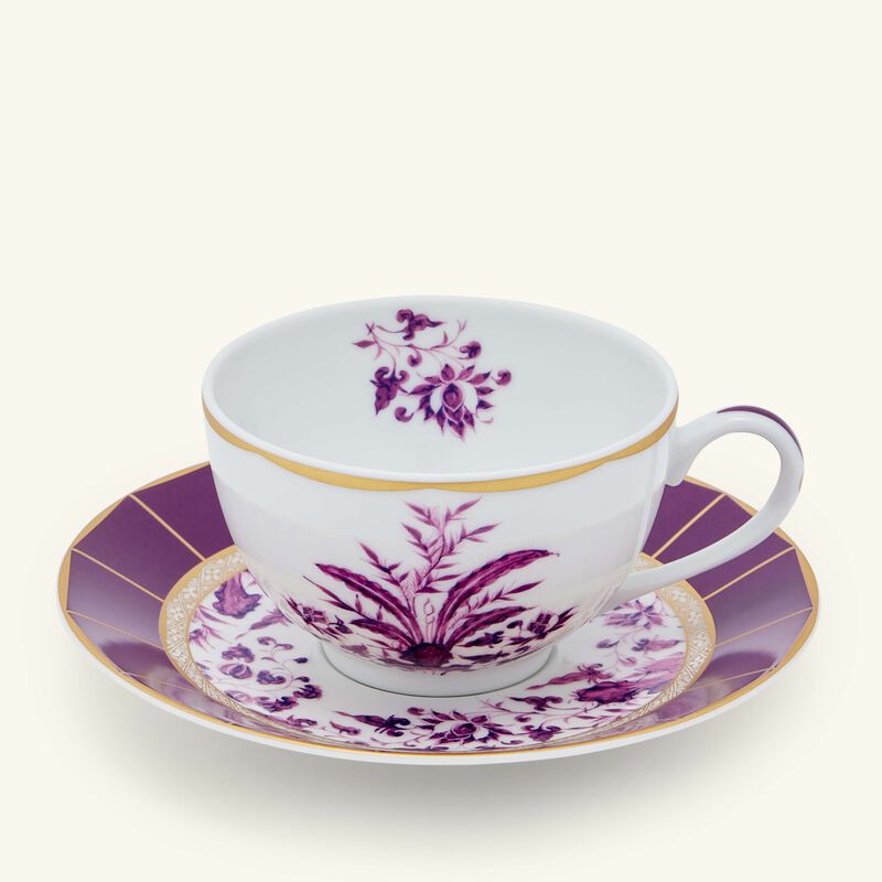 bernardaud tea cup   saucer pink set of 2