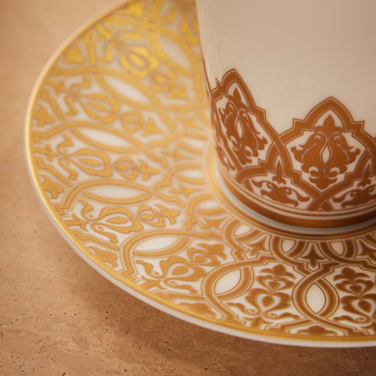 bernardaud venise coffee cup   saucer gold set of 2