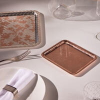 christofle jardin d eden serving tray rectangular small rose gold