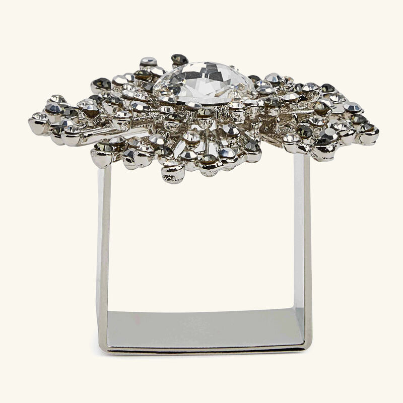 Gem Burst Napkin Ring Silver Set Of 4 kim seybert gem burst napkin ring silver set of 4