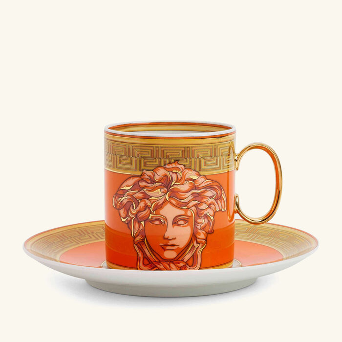 Orange Coin Coffee Cup & Saucer Orange versace orange coin coffee cup saucer orange