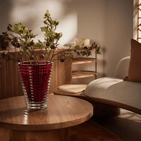 باكارا مزهرية آي دائرية كبيرة حمراء